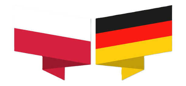 Polish and German flags symbolizing bilingual support